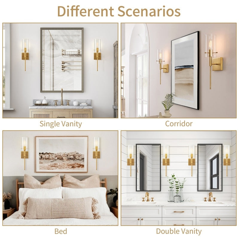 KAWOTI 5.5-in W 2-light Dimmable Wall Sconce Set(Set of 2)