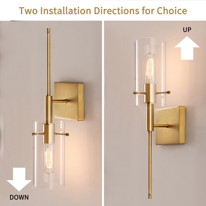 KAWOTI 5.5-in W 2-light Dimmable Wall Sconce Set(Set of 2)