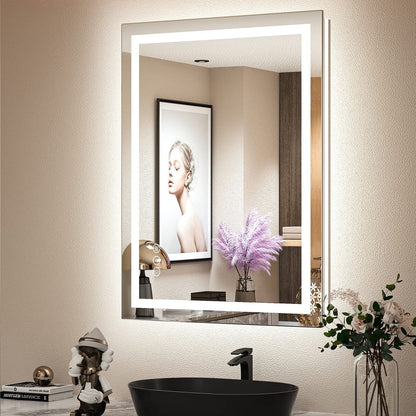 KIOTEE Super Bright Anti-fog LED Bathroom Mirror with Backlit and Front Lighting 3-Year Warranty