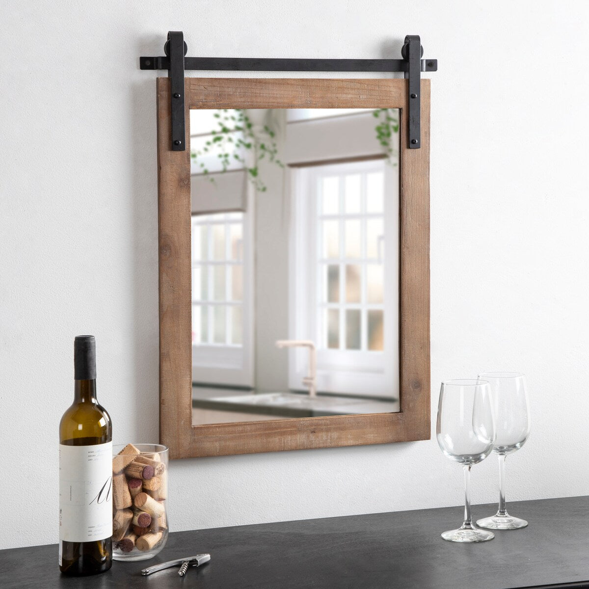 Kate and Laurel Cates Rustic Rectangular Wall Mirror
