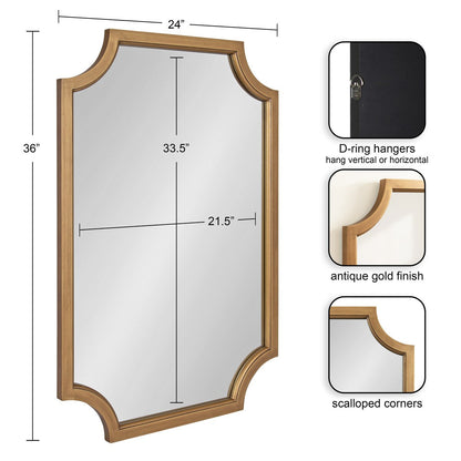Kate and Laurel Hogan Scalloped Wood Framed Mirror