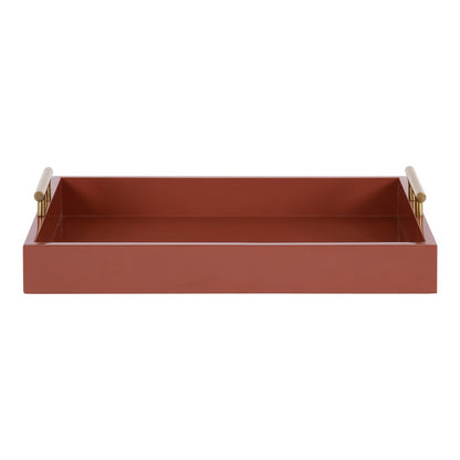 Kate and Laurel Lipton Metal Handle Decorative Tray