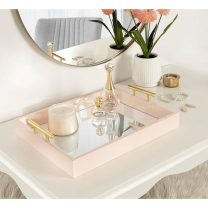 Kate and Laurel Lipton Metal Handle Decorative Tray