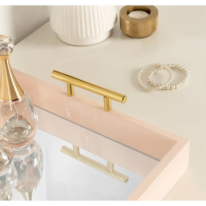 Kate and Laurel Lipton Metal Handle Decorative Tray