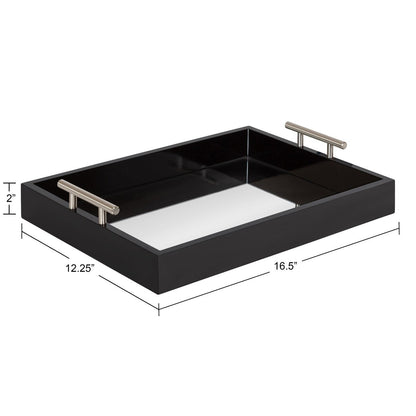 Kate and Laurel Lipton Metal Handle Decorative Tray