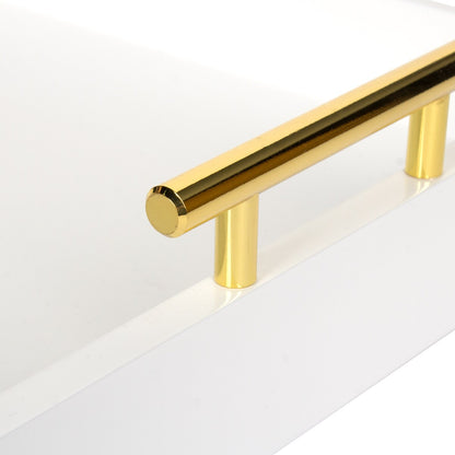 Kate and Laurel Lipton Metal Handle Decorative Tray