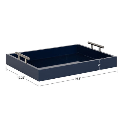 Kate and Laurel Lipton Metal Handle Decorative Tray