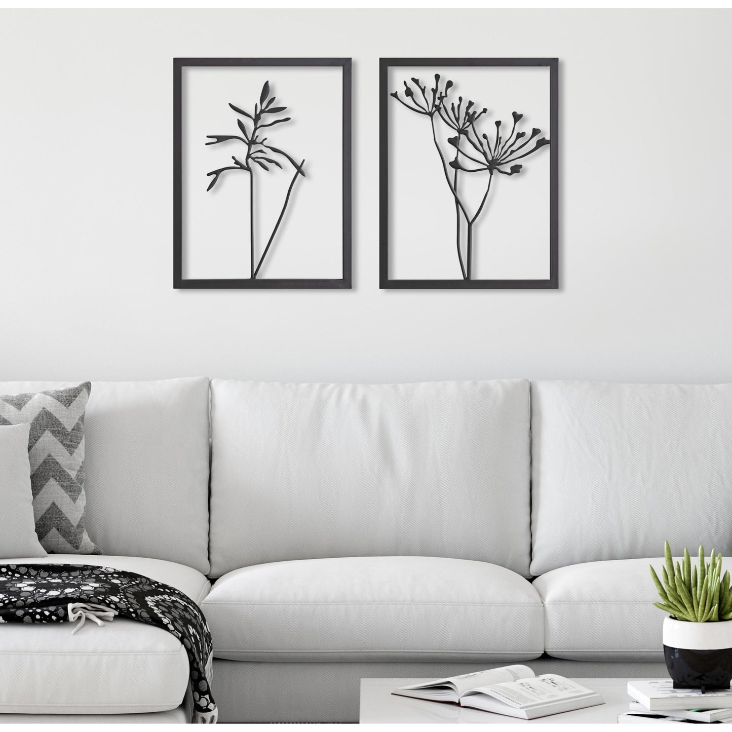 Kate and Laurel Malak Metal Framed Wall Art Set