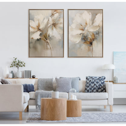 Kate and Laurel Sylvie Beaded Abstract Botanical Canvas