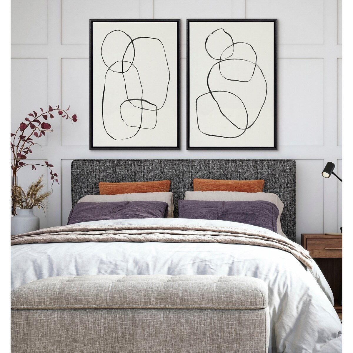 Kate and Laurel Sylvie Modern Circles Framed Canvas Set by Teju Reval