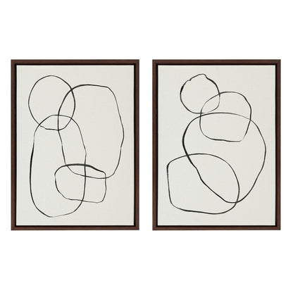 Kate and Laurel Sylvie Modern Circles Framed Canvas Set by Teju Reval