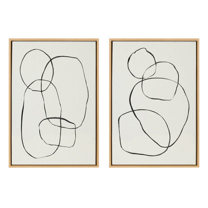 Kate and Laurel Sylvie Modern Circles Framed Canvas Set by Teju Reval