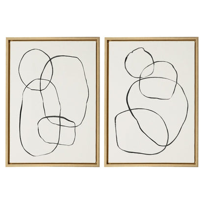 Kate and Laurel Sylvie Modern Circles Framed Canvas Set by Teju Reval