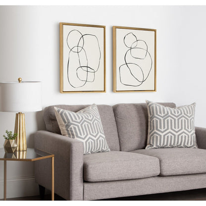 Kate and Laurel Sylvie Modern Circles Framed Canvas Set by Teju Reval