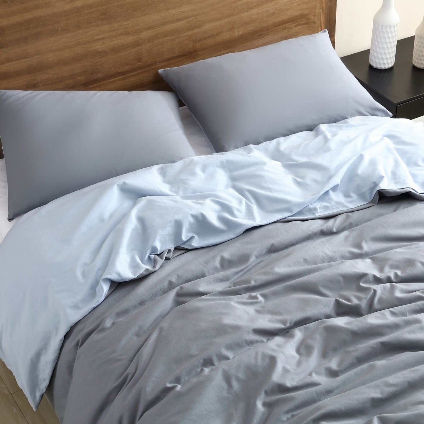 Kenneth Cole New York Miro Solid Reversible Duvet Cover Set