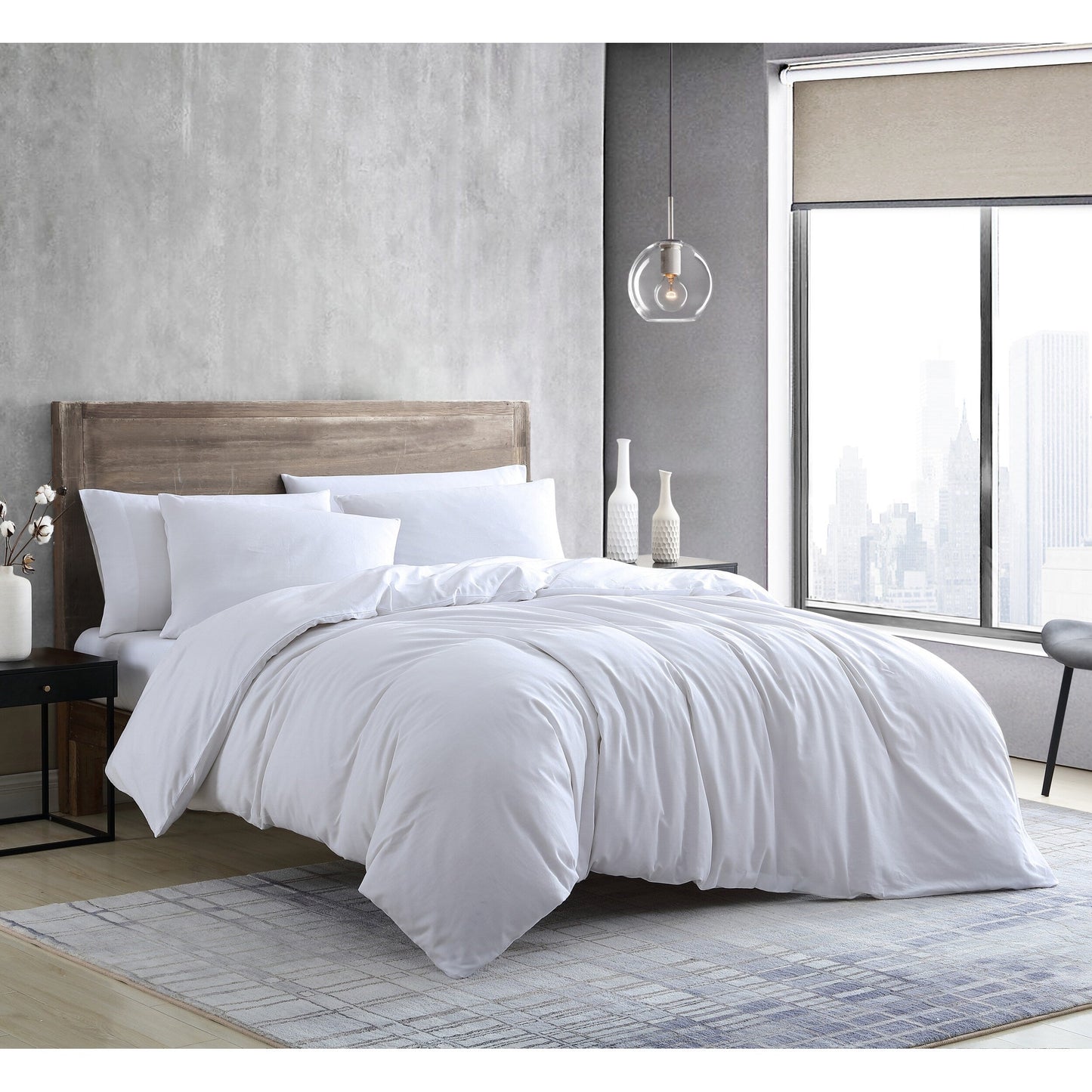 Kenneth Cole New York Miro Solid Reversible Duvet Cover Set