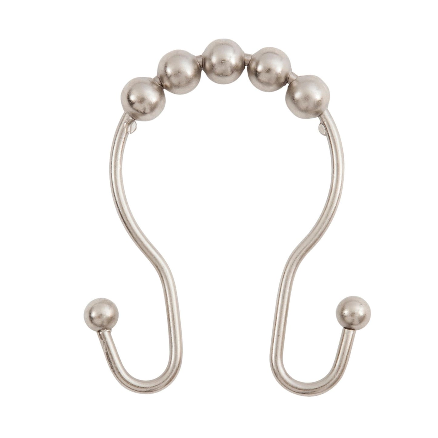 Kenney Beaded Roller Shower Curtain Double Hooks, Set of 12