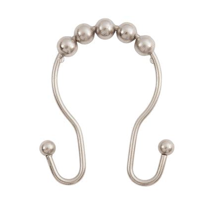 Kenney Beaded Roller Shower Curtain Double Hooks, Set of 12