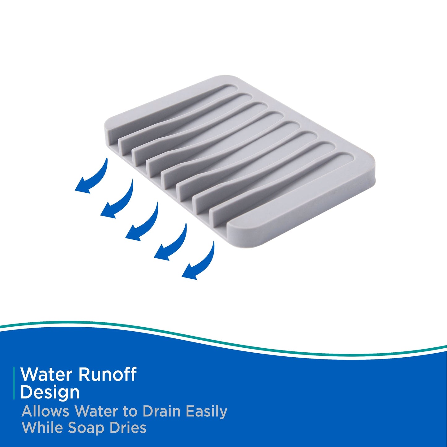 Kenney Freestanding Silicone Soap Dish - Gray - 4.5 L x 3 W