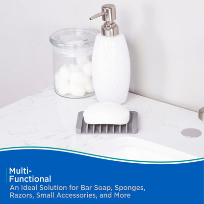 Kenney Freestanding Silicone Soap Dish - Gray - 4.5 L x 3 W