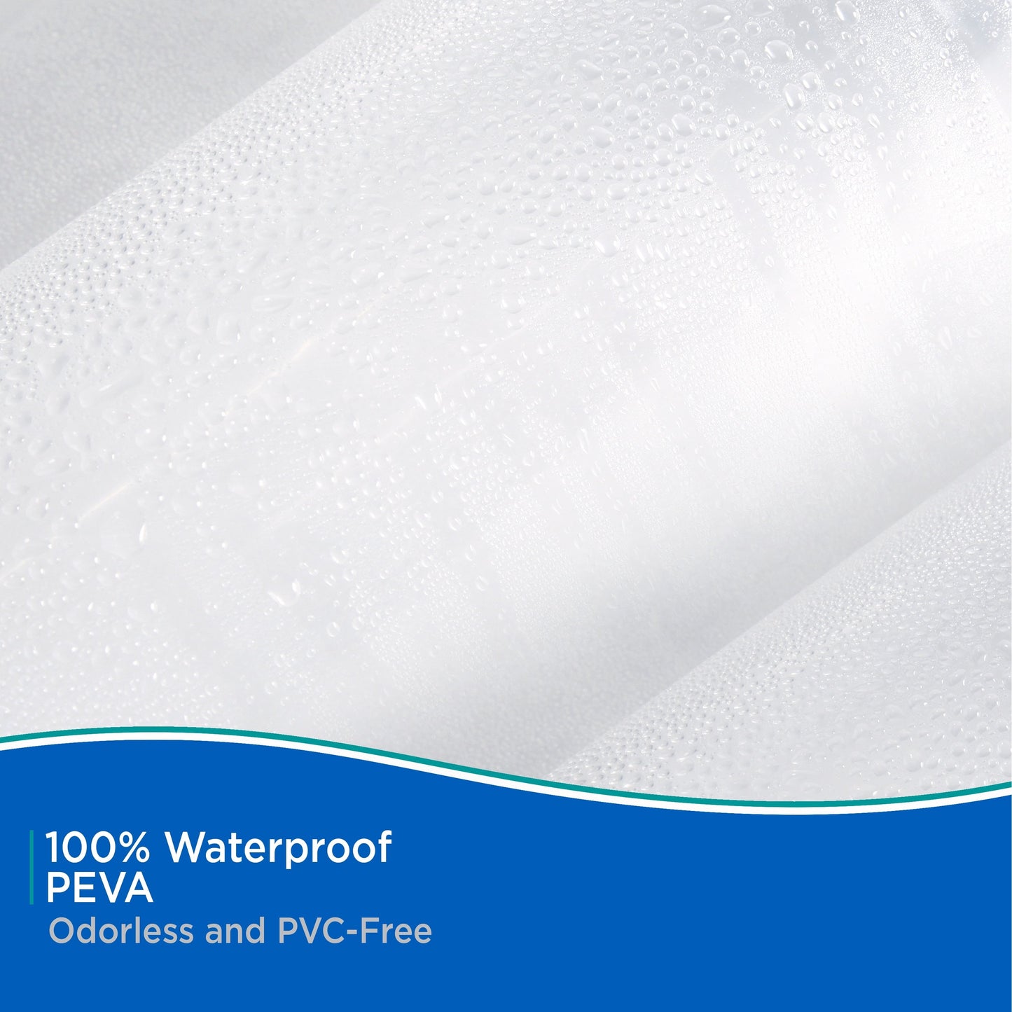 Kenney Medium Weight PEVA Shower Curtain Liner, 70 W x 72 H, 2-Pack