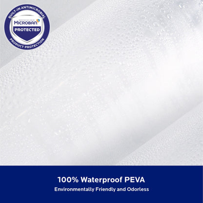 Kenney Microban Protected Heavyweight PEVA Shower Liner, 70 W x 72 H