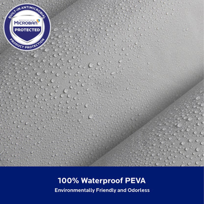 Kenney Microban Protected Medium Weight PEVA Shower Liner, 70 W x 72 H