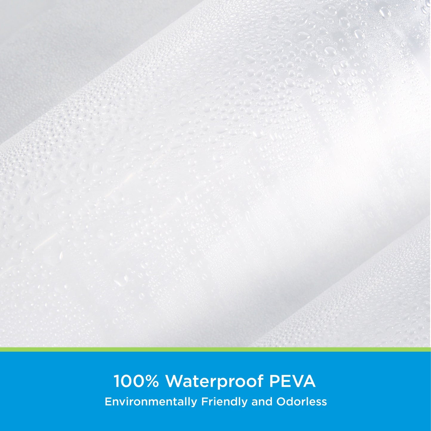 Kenney microCLEAN Antimicrobial Protection Medium Weight PEVA Shower Curtain Liner, 70 W x 72 H