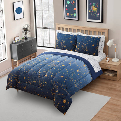 Kids Galaxy Bed in a Bag Comforter, Sham & Sheet Set