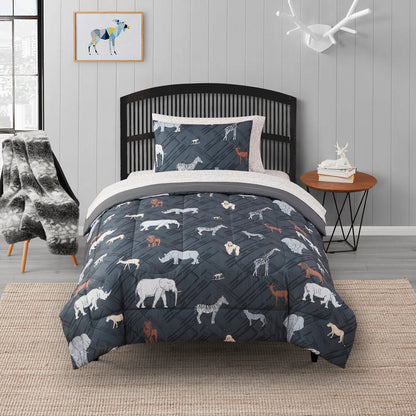 Kids Safari Bed in a Bag Comforter, Sham & Sheet Set