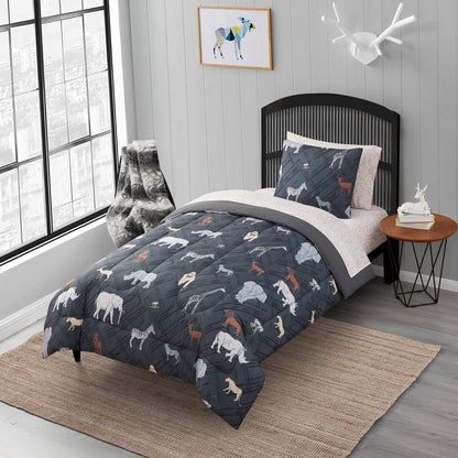 Kids Safari Bed in a Bag Comforter, Sham & Sheet Set