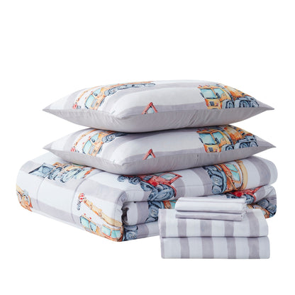 Kids Trucks Bed in a Bag 5 Piece Comforter, Sham & Sheet Set