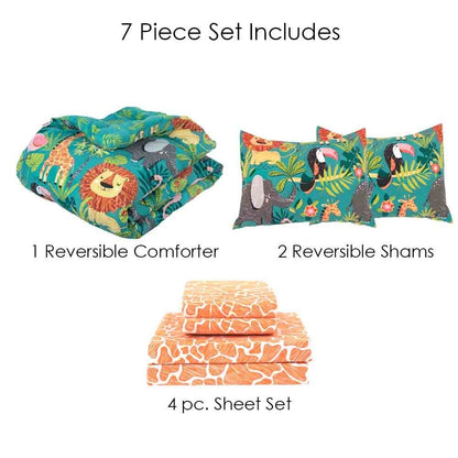 Kidz Mix Jungle Safari Bed In A Bag, Twin