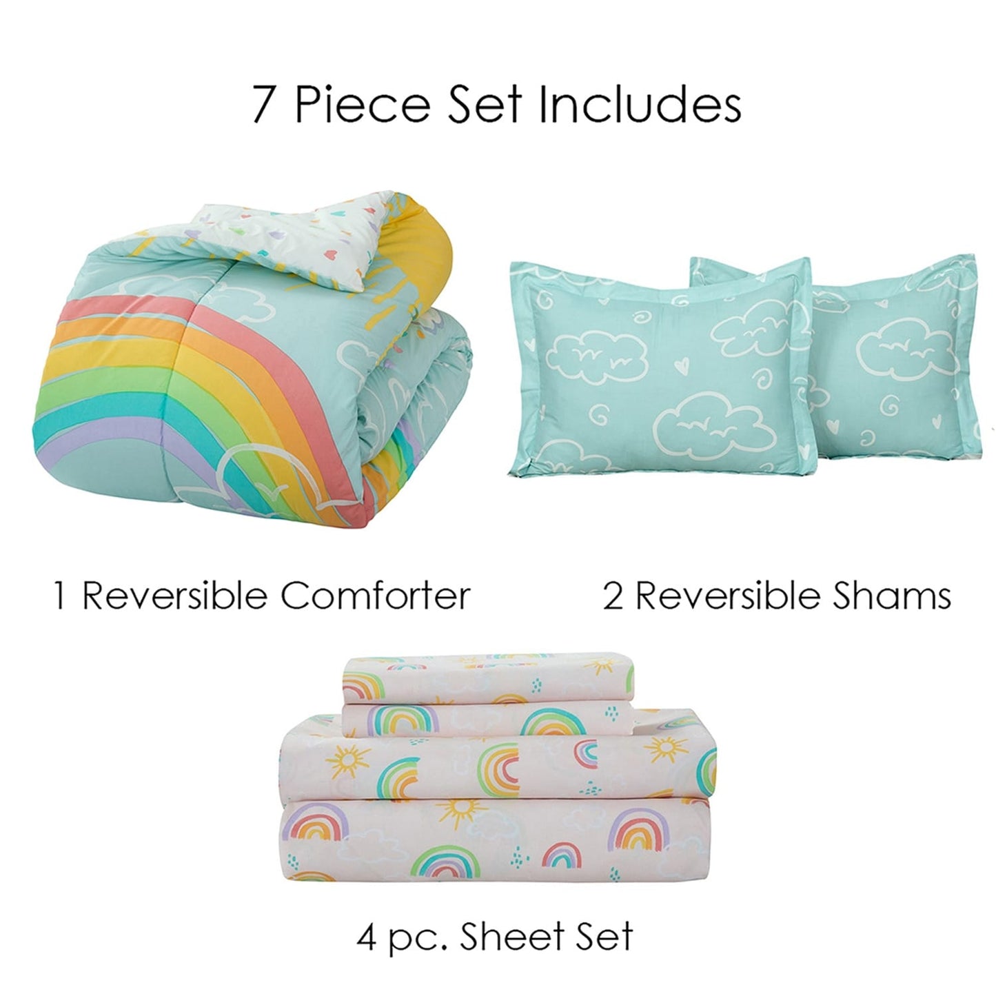 Kidz Mix Rainbow Clouds Bed in a Bag