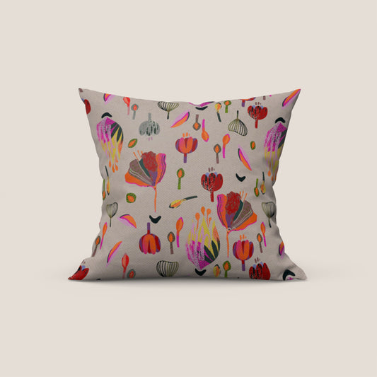 Collezione Joy cuscini a fantasie multicolor in tessuto fresco cotone impermeabile grigio