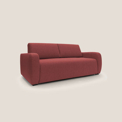 Duna Divano letto matrimoniale con materasso 20 cm in tessuto impermeabile T03 rosso