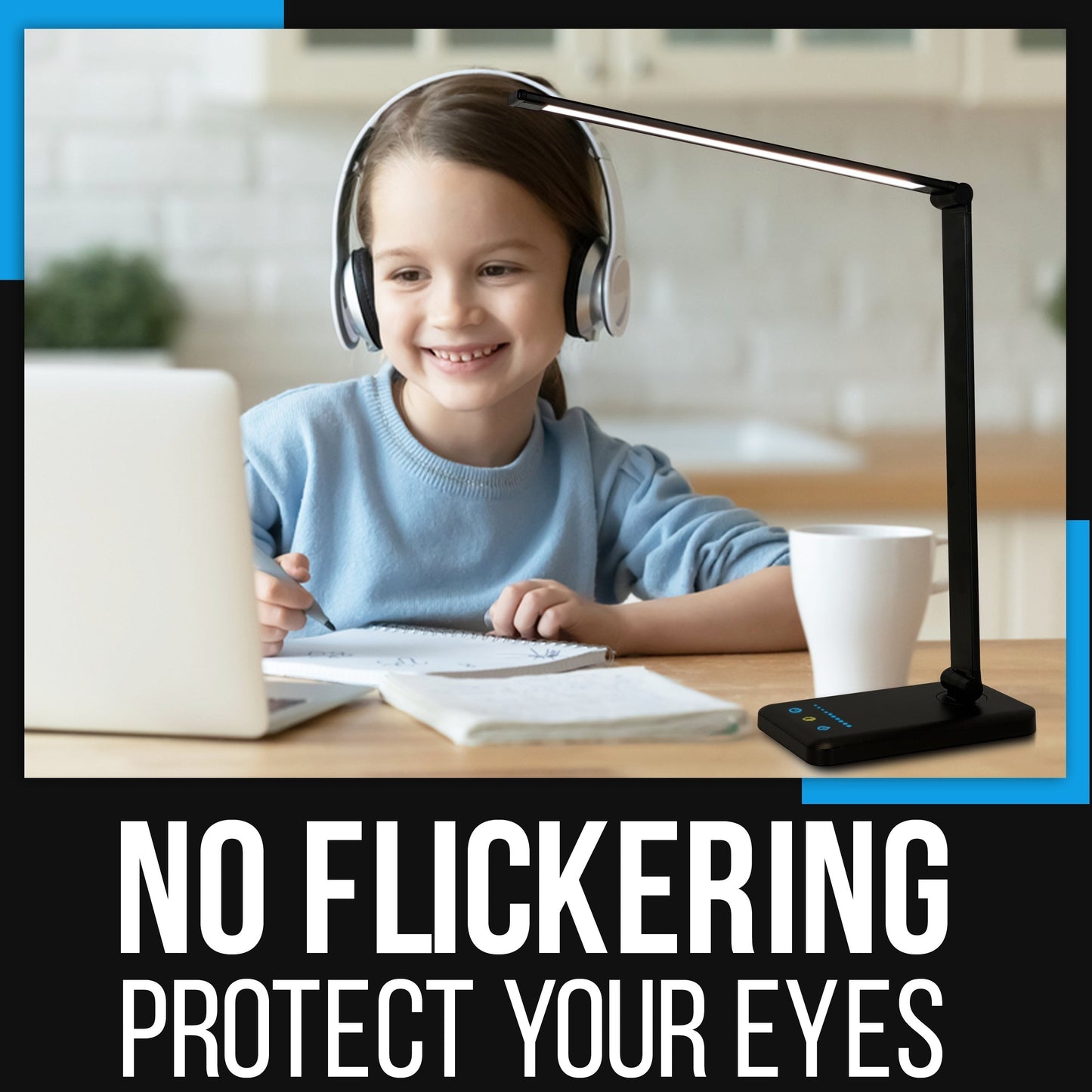 LED Desk Lamp with USB Charging Port, Smooth Touch Light Dimmer Switch with Adjustable Light Color Temperature Automatic