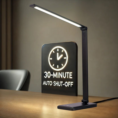 LED Desk Lamp with USB Charging Port, Smooth Touch Light Dimmer Switch with Adjustable Light Color Temperature Automatic