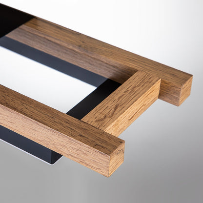 Integrated LED Rectangle Wood Semi Flush Mount Ceiling Light for Hallway Foyer