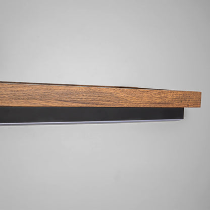 Integrated LED Rectangle Wood Semi Flush Mount Ceiling Light for Hallway Foyer