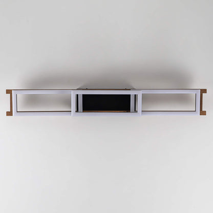 Integrated LED Rectangle Wood Semi Flush Mount Ceiling Light for Hallway Foyer