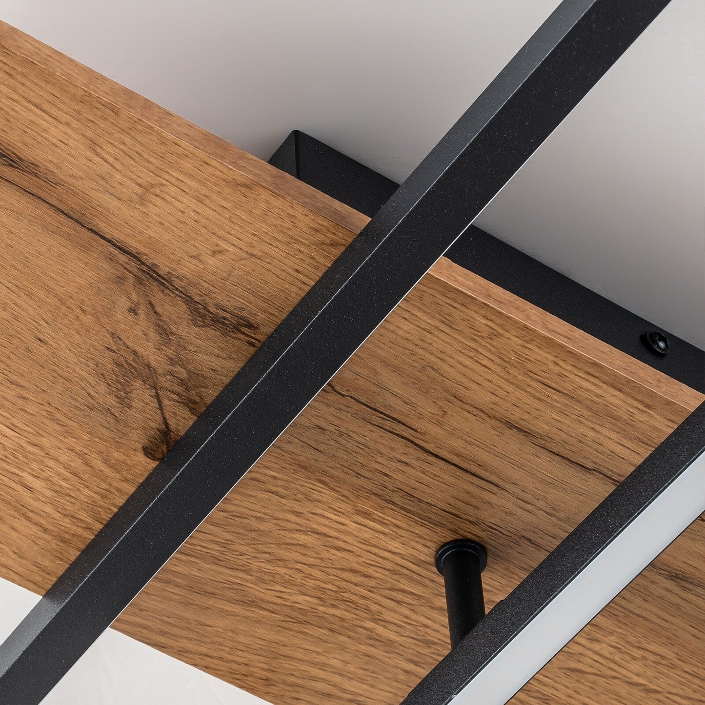 Integrated LED Rectangle Wood Semi Flush Mount Ceiling Light for Hallway Foyer