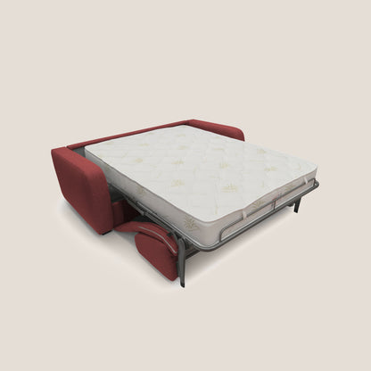 Duna Divano letto matrimoniale con materasso 20 cm in tessuto impermeabile T03 rosso