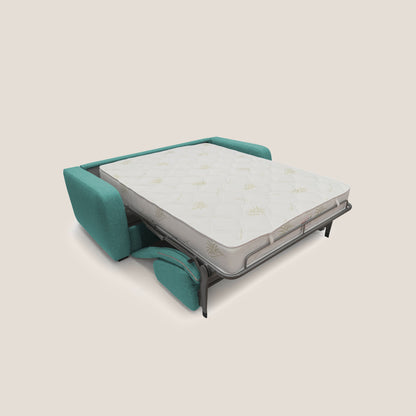 Duna Divano letto matrimoniale con materasso 20 cm in tessuto impermeabile T03 verde acqua