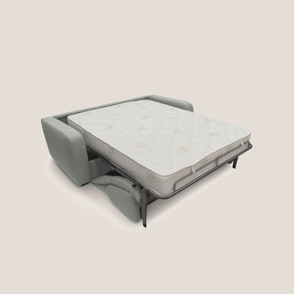 Duna Divano letto matrimoniale con materasso 20 cm in tessuto impermeabile T03 grigio chiaro