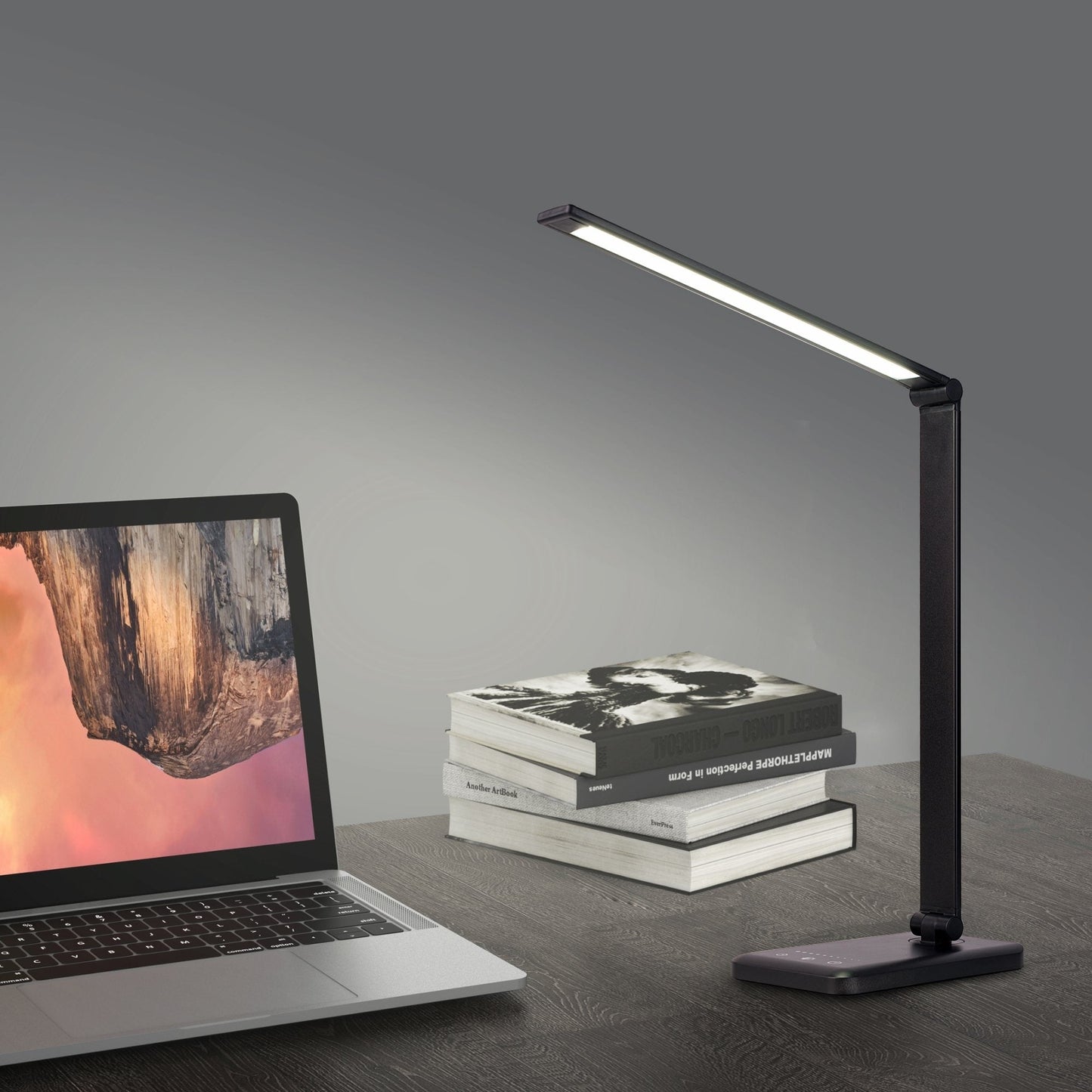 LED Desk Lamp with USB Charging Port, Smooth Touch Light Dimmer Switch with Adjustable Light Color Temperature Automatic