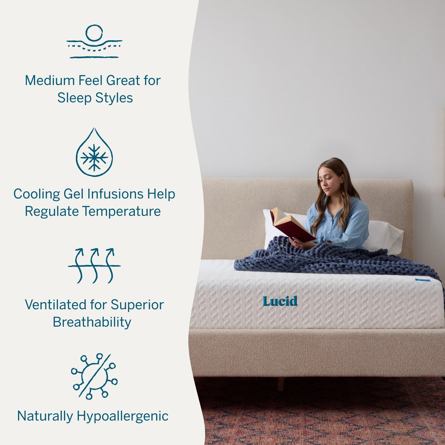 Lucid 10-inch Luxury Gel Memory Foam Mattress