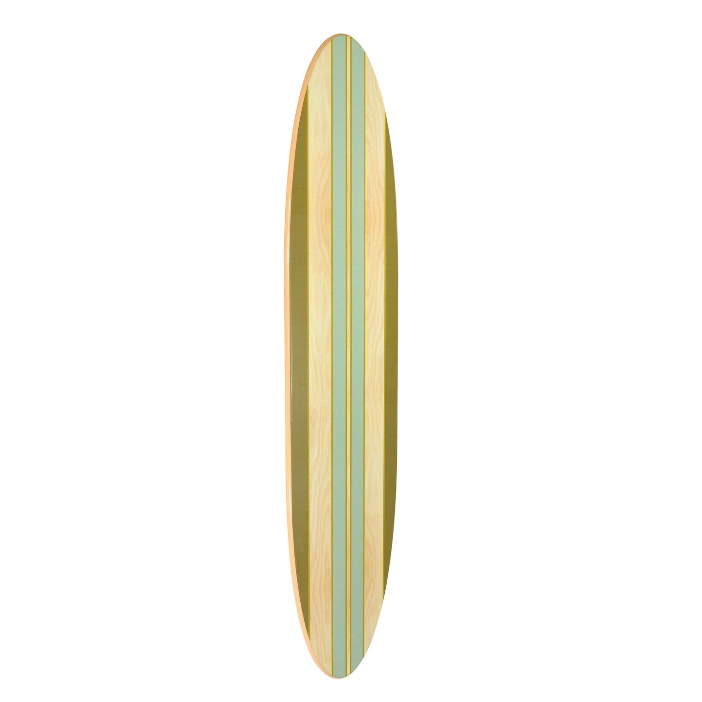 Lacquered Wood Surfboard Wall Décor