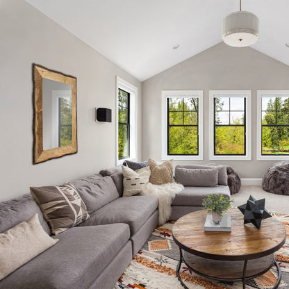 Lamont River of Goods Rectangular Brown and Tan Wood and Glass Wall Mirror - 39 x 1.25 x 28