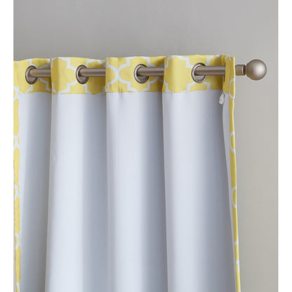 HLC.me Lattice Geometric Blackout Thermal Privacy Room Darkening Grommet Window Drapes Curtain Panels - Set of 2